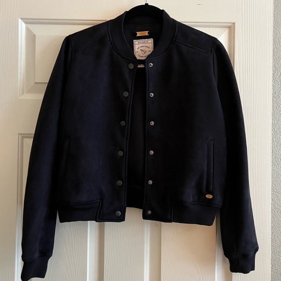Navy Bomber Jacket | Pull & Bear - Picture 1 of 4